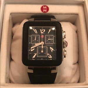 Michele Deco silicone band stainless steel watch